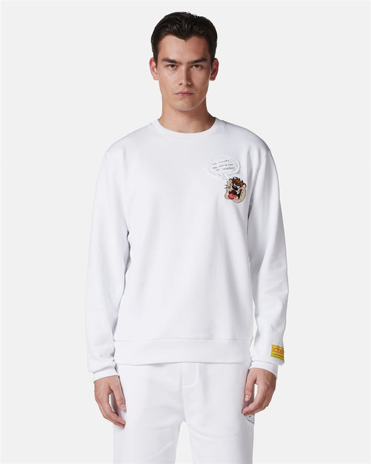 Classic regular fit crewneck sweatshirt in white with Looney Tunes detail