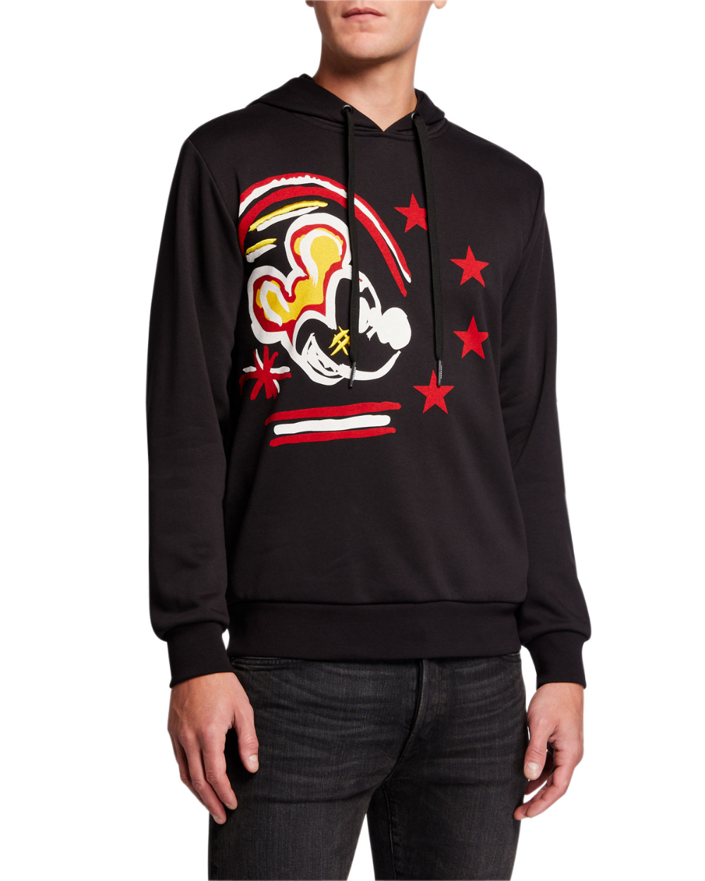 Mickey Mouse Black Embroidered Sweatshirt